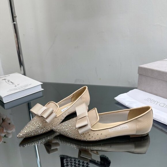 Jimmy Choo2022ss new spring and summer mesh hot diamond series flat shoes - Picture 9 of 9